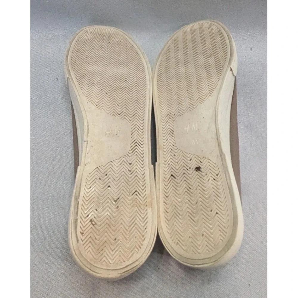 H&M Canvas Platform Sneakers Womens 9.5 Taupe Brown Good Low Top 0976816